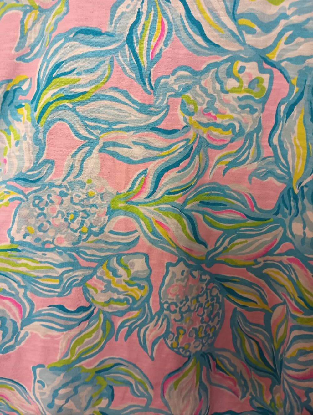 Lilly Pulitzer Womens Etta Pelican Pink Off The Scales Cotton Top Large Beachy - Picture 2 of 9